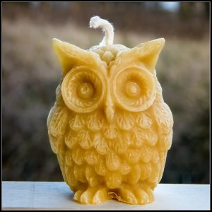 Pure Handmade Beeswax Candle - Barn owl